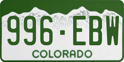 CO license plate 996EBW