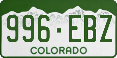 CO license plate 996EBZ
