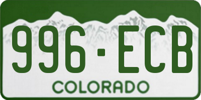 CO license plate 996ECB