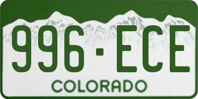 CO license plate 996ECE
