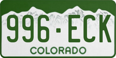 CO license plate 996ECK
