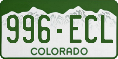 CO license plate 996ECL
