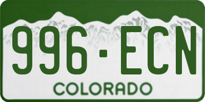 CO license plate 996ECN