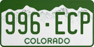 CO license plate 996ECP