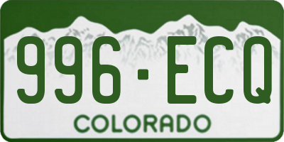 CO license plate 996ECQ