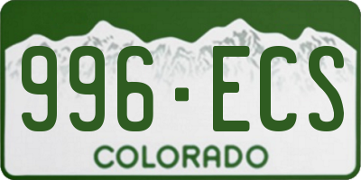 CO license plate 996ECS