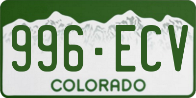 CO license plate 996ECV