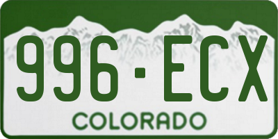 CO license plate 996ECX