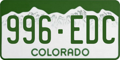 CO license plate 996EDC