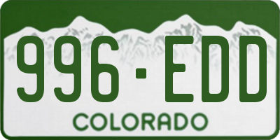 CO license plate 996EDD