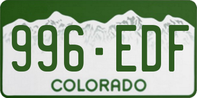 CO license plate 996EDF