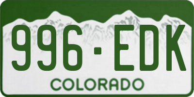 CO license plate 996EDK