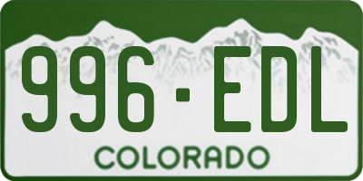 CO license plate 996EDL