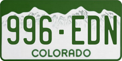 CO license plate 996EDN