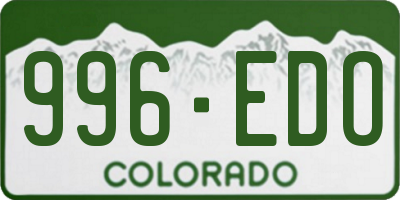 CO license plate 996EDO