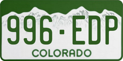 CO license plate 996EDP
