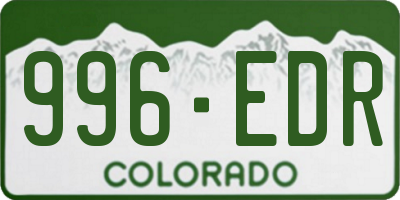 CO license plate 996EDR