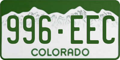 CO license plate 996EEC