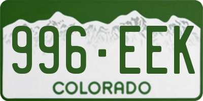 CO license plate 996EEK