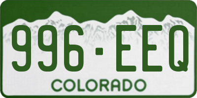 CO license plate 996EEQ