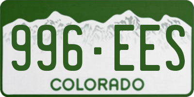CO license plate 996EES