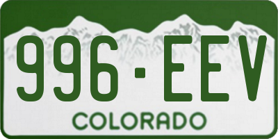 CO license plate 996EEV