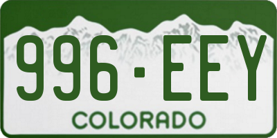 CO license plate 996EEY