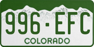 CO license plate 996EFC