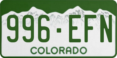 CO license plate 996EFN