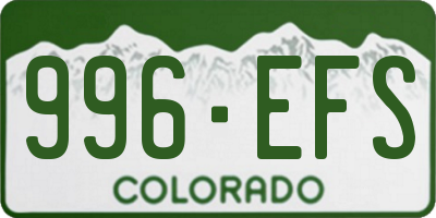 CO license plate 996EFS