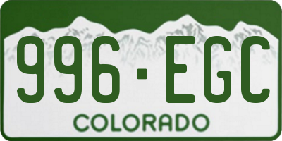 CO license plate 996EGC