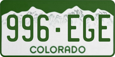 CO license plate 996EGE