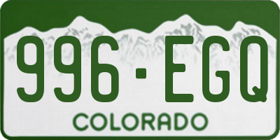 CO license plate 996EGQ