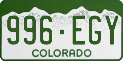 CO license plate 996EGY
