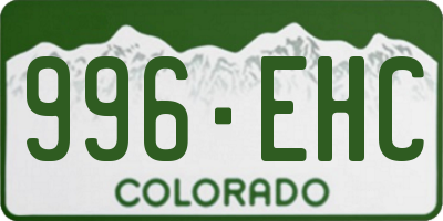 CO license plate 996EHC