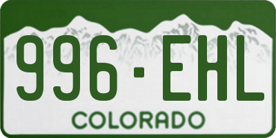 CO license plate 996EHL