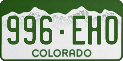 CO license plate 996EHO