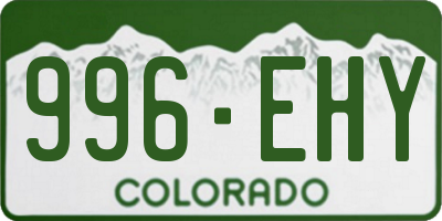 CO license plate 996EHY