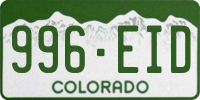 CO license plate 996EID