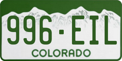 CO license plate 996EIL