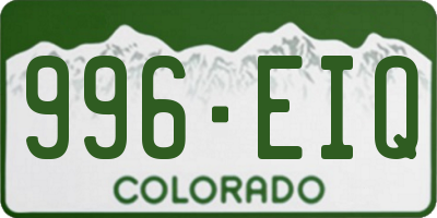 CO license plate 996EIQ