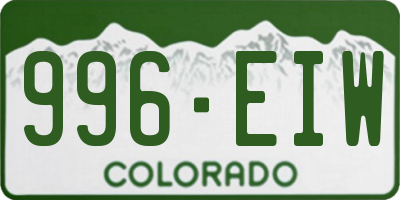 CO license plate 996EIW
