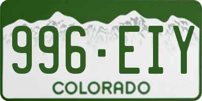CO license plate 996EIY