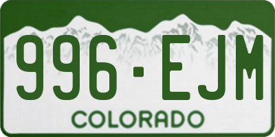 CO license plate 996EJM