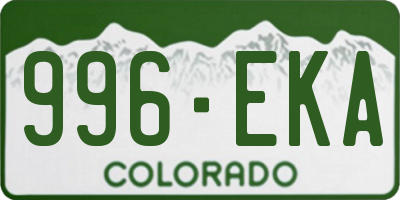 CO license plate 996EKA