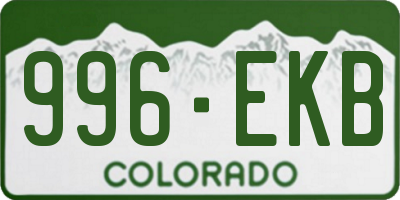 CO license plate 996EKB