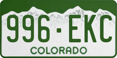 CO license plate 996EKC