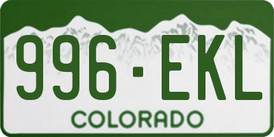 CO license plate 996EKL