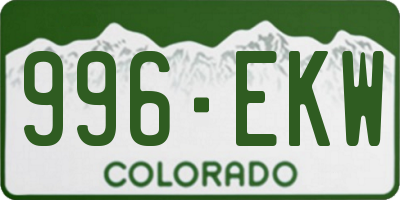 CO license plate 996EKW