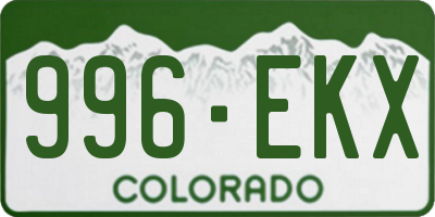 CO license plate 996EKX